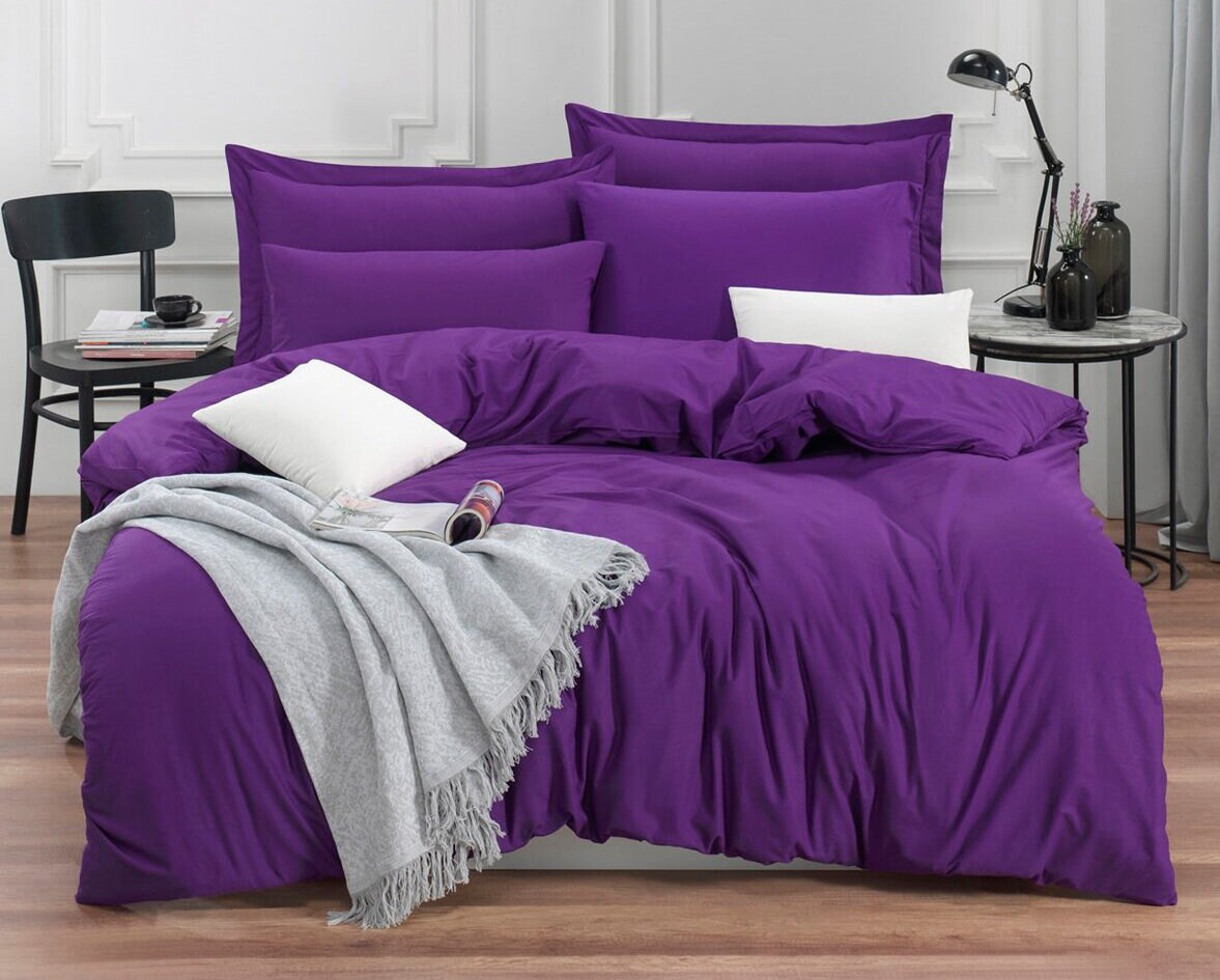 Purple Cotton Full Twin Bed Sheets Set / Purple Romantic Girls Etsy