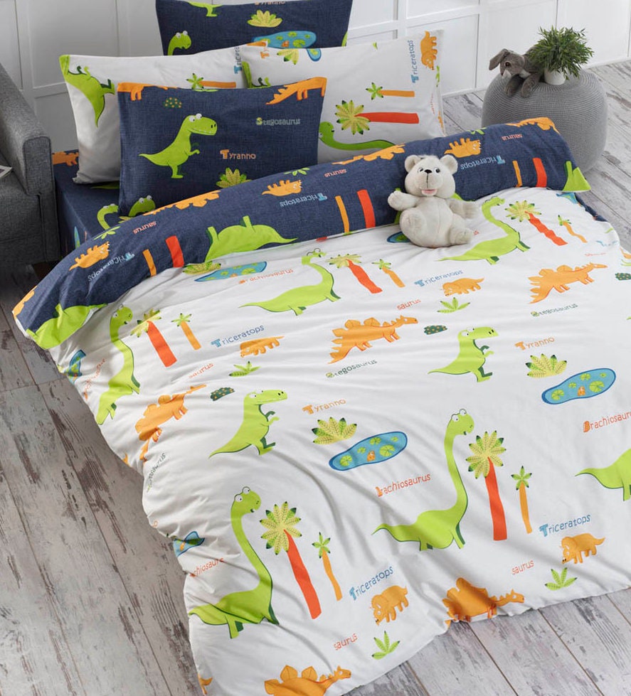 Single Cotton Dinosaur Duvet Cover Set / Full Double Cotton Etsy UK