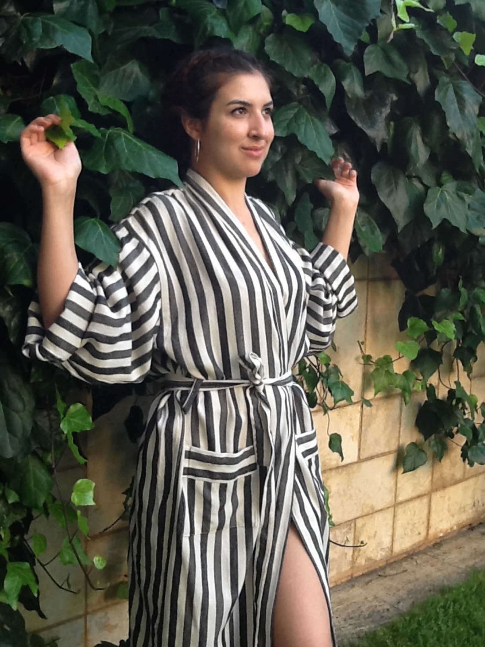 Linen Cotton Unisex Robe / Sauna Robe Gym Robe Beach robe Etsy