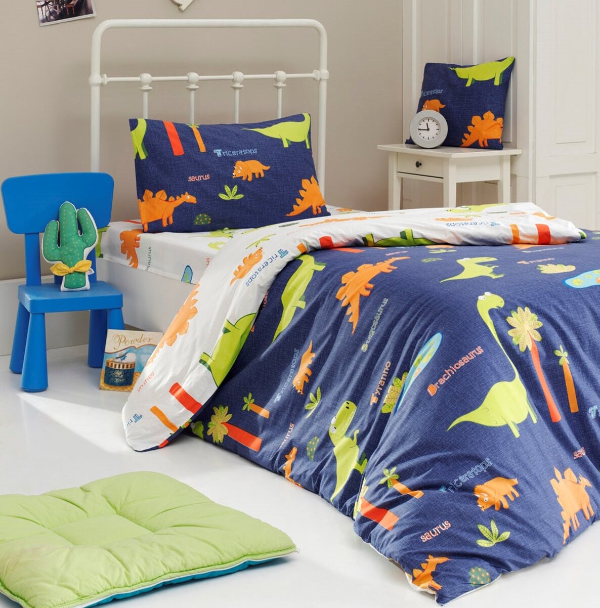 Single cotton dinosaur duvet cover set / Full Double cotton Etsy
