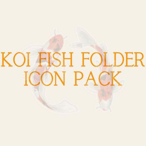 Tranquil Tides: Koi Fish Folder Icons for Serene Digital Organization | for Windows and MAC | Instant download | Goodnotes Notion Notability