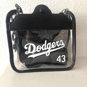 Clear Dodger Black & White Jersey Bag,Clear Stadium Approved Bag, Clear Crossbody Bag, Dodgers Clear Stadium Bags, Custom Clear Shoulder Bag