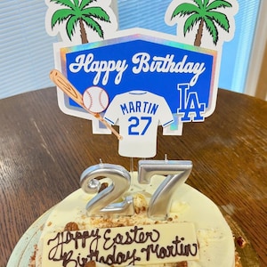 Dodger Themed Cake Topper  ,  Dodger Caker Toppers , Birthday Cake Toppers, Los Angeles Dodgers
