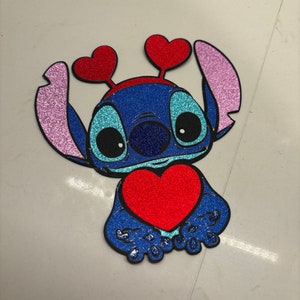 Stitch Themed Valentines Topper , Stitch Toppers , Stitch Flower Toppers, Lilo and Stitch, Valentines Stitch