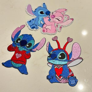 Stitch Themed Valentines Topper , Stitch Toppers , Stitch Flower Toppers, Lilo and Stitch, Valentines Stitch and Angel