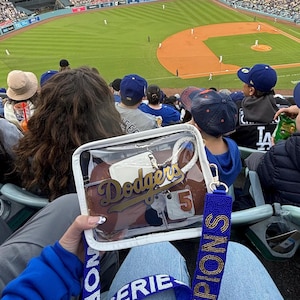 Clear Dodger Gold Jersey Inspired Bag,Clear Stadium Approved Bag, Clear Crossbody Bag, Dodgers Clear Stadium Bags, Custom Clear Shoulder Bag