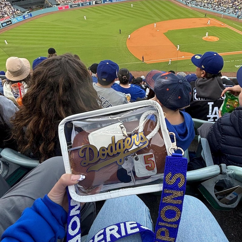 Clear Dodger Gold Jersey Inspired Bag,Clear Stadium Approved Bag, Clear Crossbody Bag, Dodgers Clear Stadium Bags, Custom Clear Shoulder Bag