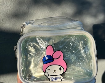 READY TO SHIP Customized Clear Fanny Pack, Clear Stadium Approved Bag, Clear Crossbody Bag, Dodgers Clear Stadium Bag, Dodgers Fanny Pack