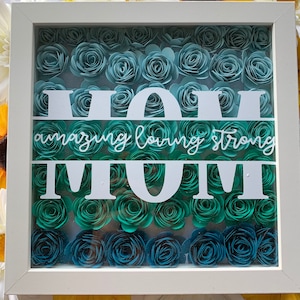 Mother’s Day Shadow Box Mother Floral Shadow Box, Custom Shadow Boxes with Name, 8x8 Flower Shadow Box, 3D Paper Flowers, Mother’s Day Gift