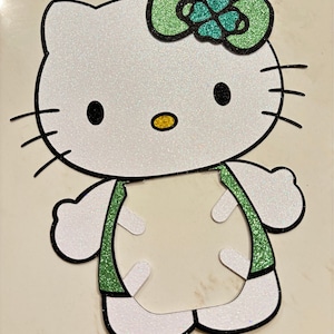 St Patricks Day Kitty Buzzball Holder  , St Patricks Themed Flower Toppers , HK Flower Toppers, HK Ramo Buchon Toppers, Buzzball Holder