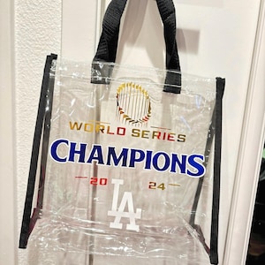 Dodger World Series Tote Bag, Customized Clear Dodger Tote Bag, Clear Stadium Approved Bag, Clear Tote Bag, Dodgers Clear Stadium Bags