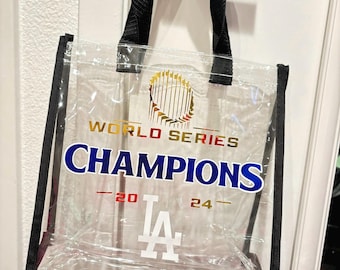 Dodger World Series Tote Bag, Customized Clear Dodger Tote Bag, Clear Stadium Approved Bag, Clear Tote Bag, Dodgers Clear Stadium Bags