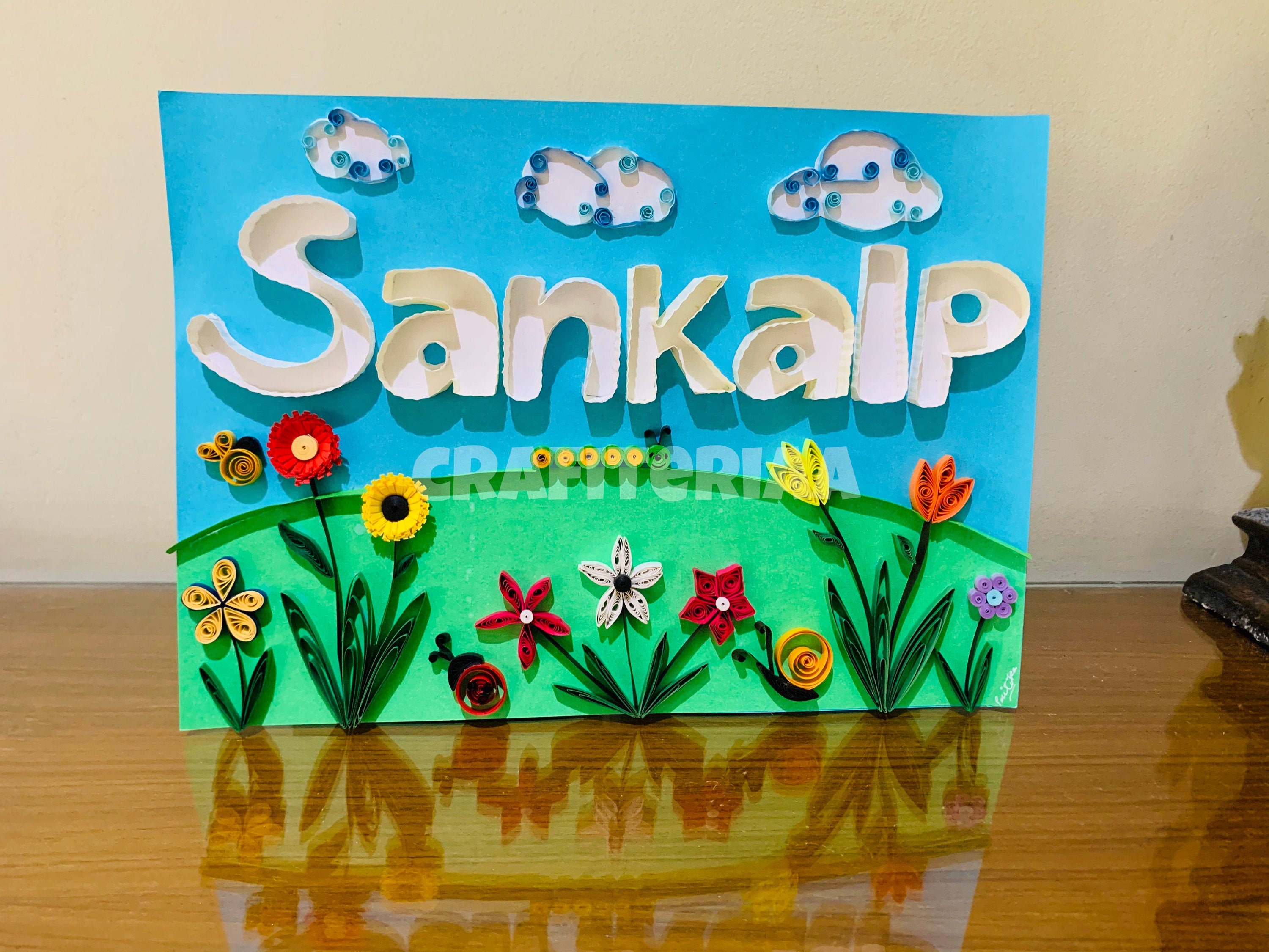 Plaque de Nom Quilling Personnalisée Pour Le Don