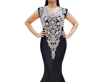 Zwart en zilver partij dragen vrouwen lange formele kaftan jurk stijl Marokkaanse kaftan jurken lente kaftan bruin en goud kaftan