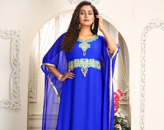 Blue Kaftan dress | Kaftan Robe | Plus Size Kaftan | Summer kaftan | Bridesmaid Dress | African Dress | Islamic Wedding Dresses | Abaya