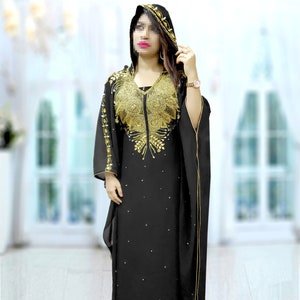 Women Black and Gold Free Size Kaftan Dress With All Color - Etsy