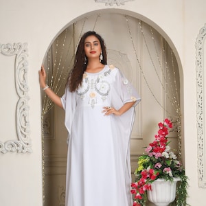 White Kaftan dress | Kaftan Robe | Plus Size Kaftan | Summer kaftan | Bridesmaid Dress | African Dress | Islamic Wedding Dresses | Abaya