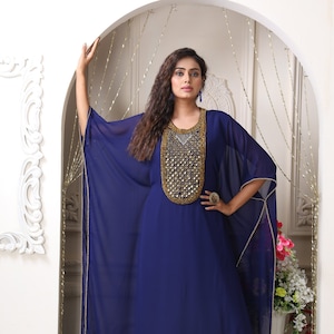 Navy blue and gold kaftan | Kaftan Robe | Summer kaftan | Bridesmaid Dress | African Dress | Islamic Wedding Dresses | Abaya