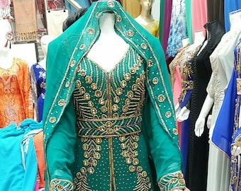 Green Women Kaftan Moroccan Kaftan Modern Dress Caftan For wedding bridal kaftan dresses spring kaftan brown and gold kaftan