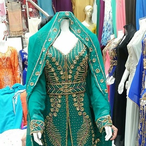 Green Women Kaftan Moroccan Kaftan Modern Dress Caftan For wedding bridal kaftan dresses spring kaftan brown and gold kaftan