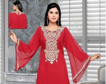 Women Red Kaftan Free Size Kaftan Dress with All Color Moroccan Kaftan Dress Handemade Farasha Maxi Dress spring kaftan