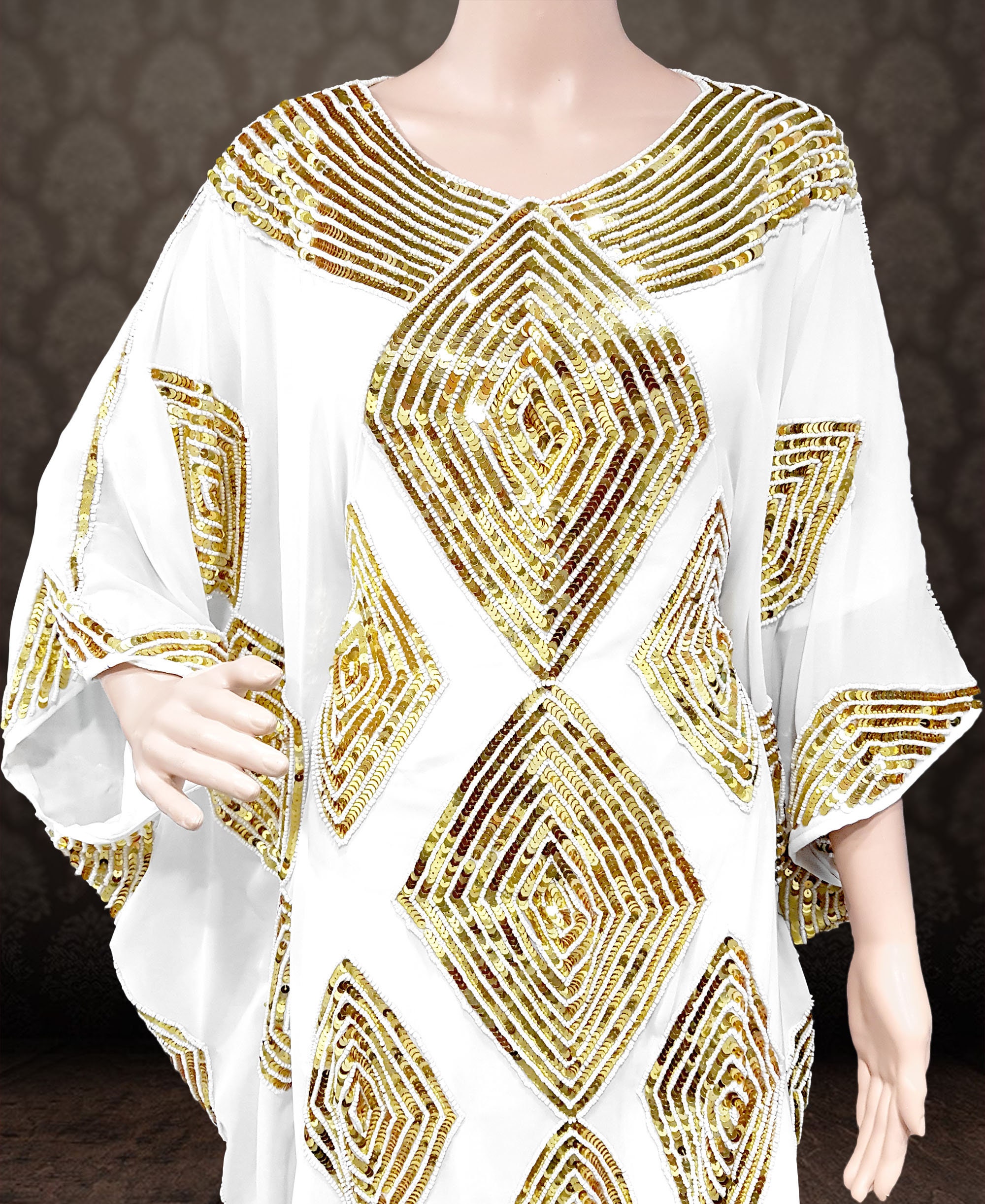 slim fit dress slacks White Designer Islamic Moroccan Kaftan for Women main image 1