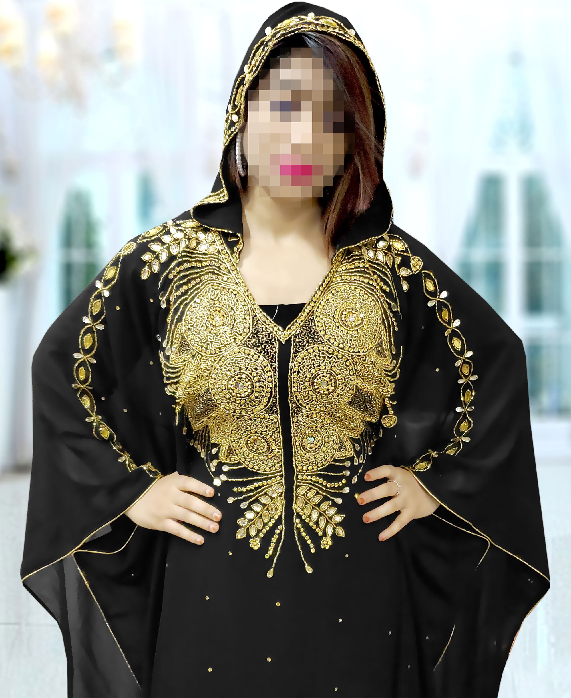 kaftan black and gold
