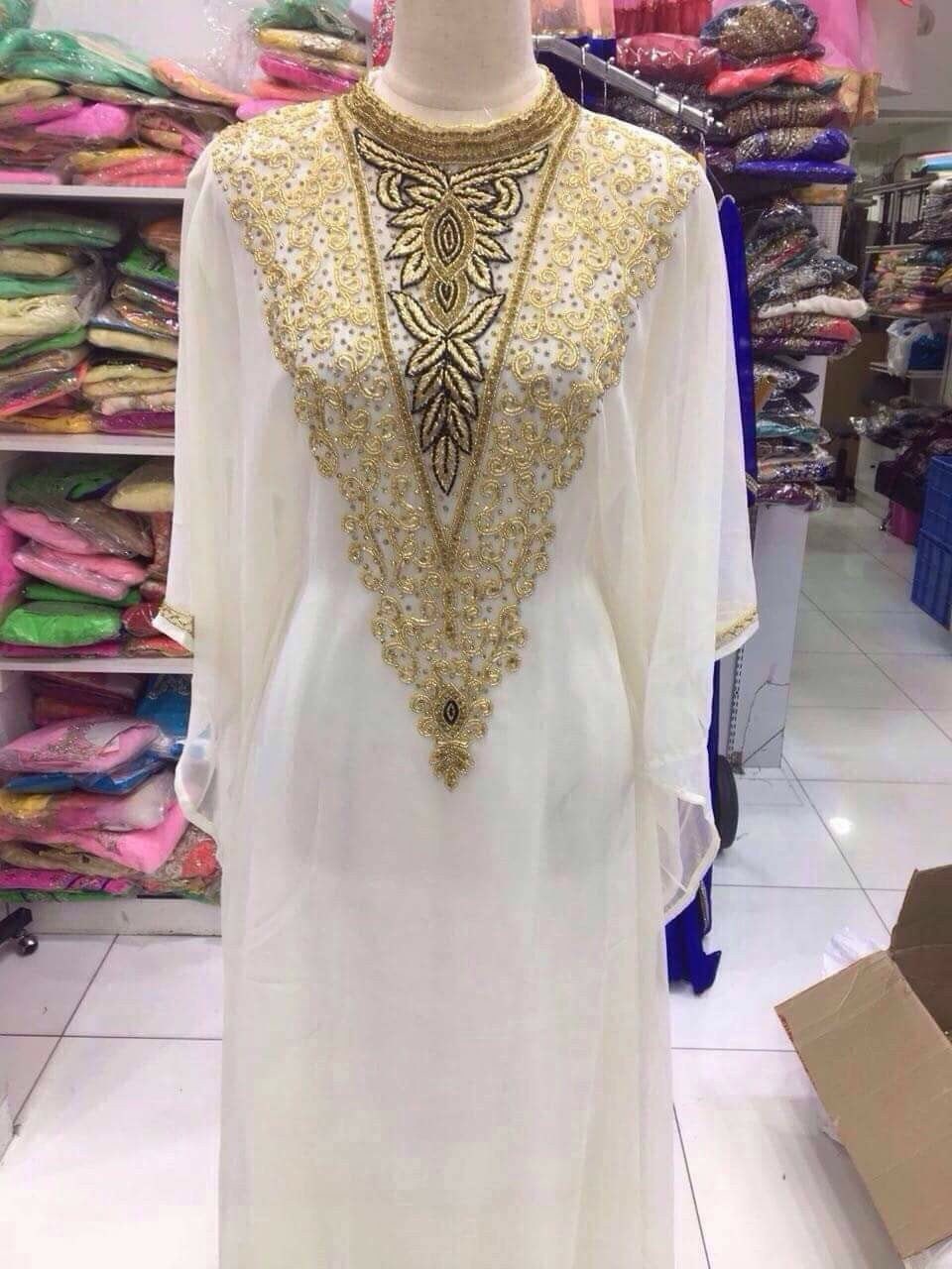 white gold kaftan