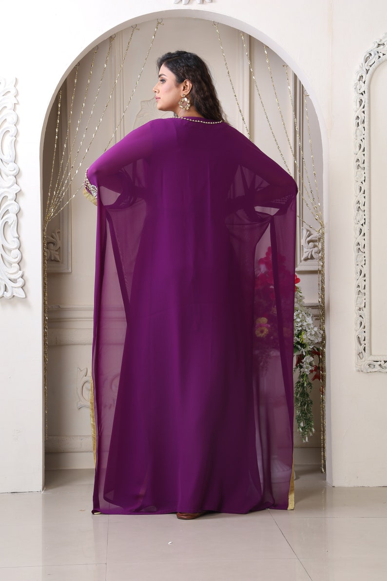 Purple Kaftan Dress Kaftan Robe Plus Size Kaftan Summer Etsy