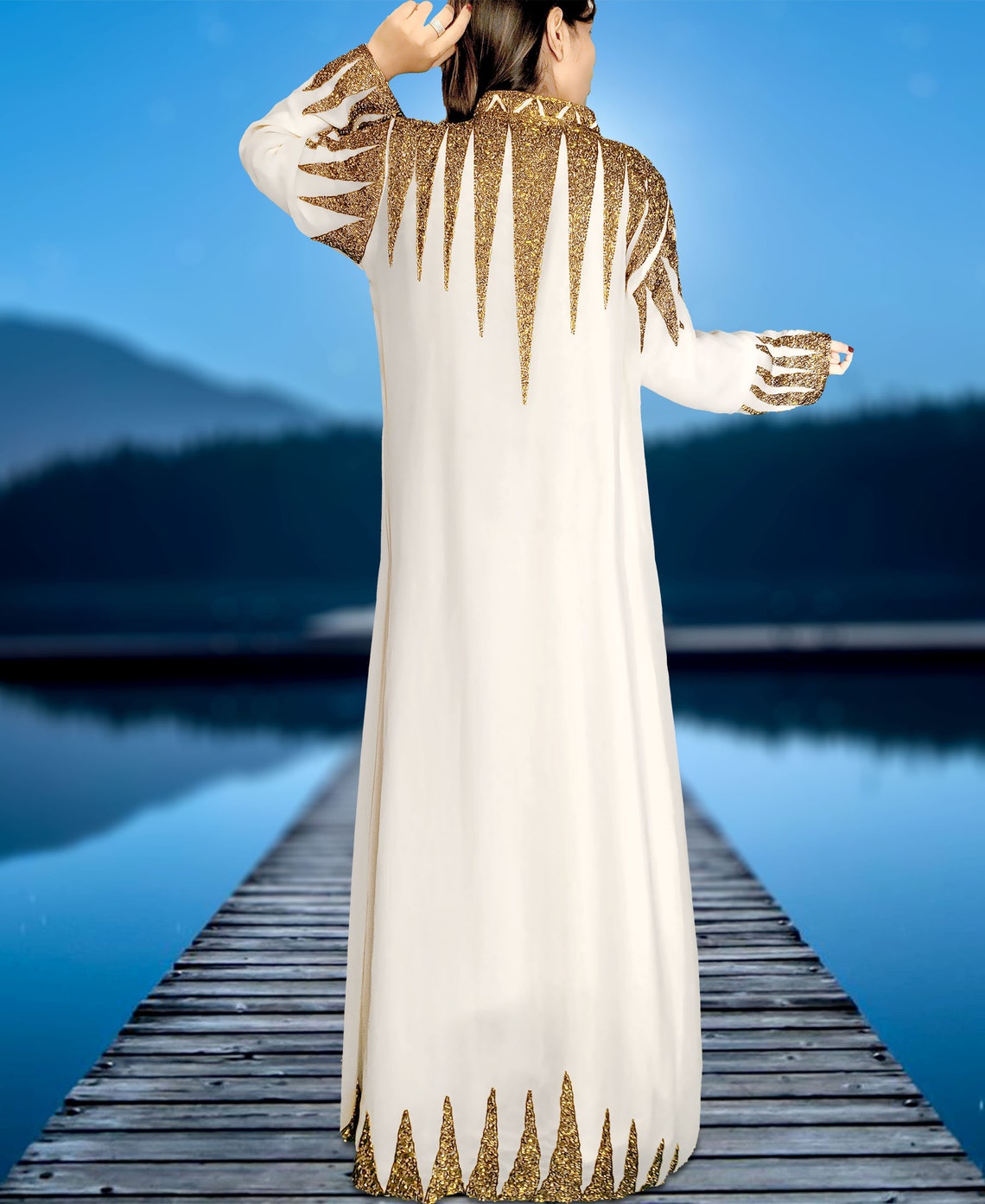 White And Gold Moroccan Kaftan Moroccan Dress White Caftans Kaftan Latest White Gown White White And Gold Moroccan Kaftan Moroccan Dress White Caftans Kaftan Latest White Gown White