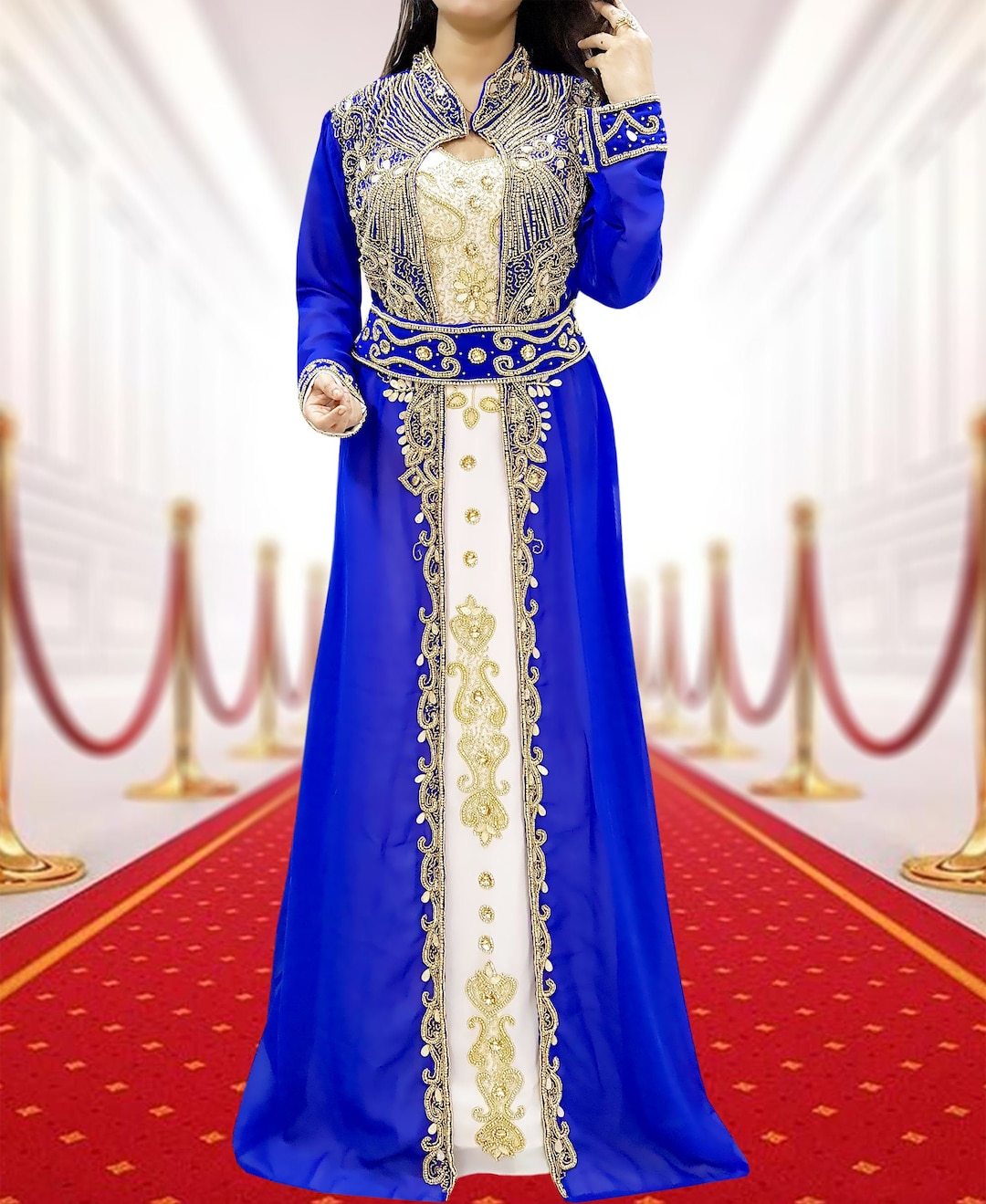 buy gold dress High Neck Gold Embellished Dress – Walone LLC