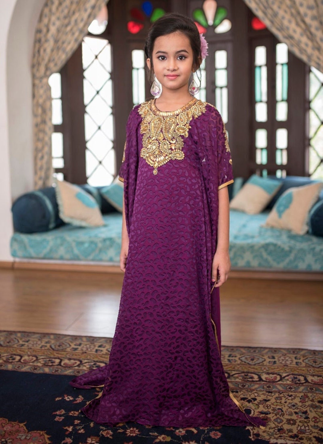 green emerald velvet dress The Luxorland Lady T Shape Long Kaftan main image 0