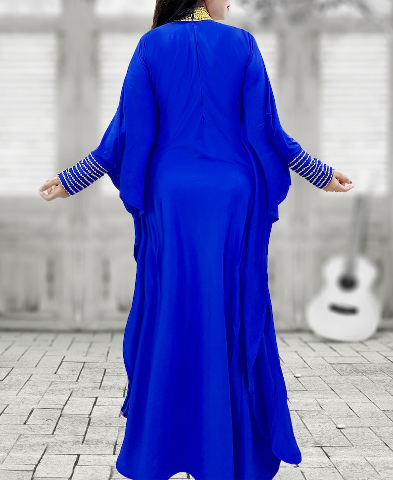 Navy Blue and Gold Kaftan Dress for Women Moroccan Caftan - Etsy
