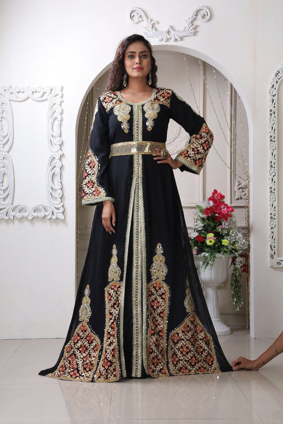 Black Wedding Kaftan Dress | Kaftan Robe | Plus Size Kaftan | Bridesmaid Dress | African Dress | Islamic Wedding Dresses | Abaya Black Wedding Kaftan Dress | Kaftan Robe | Plus Size Kaftan | Bridesmaid Dress | African Dress | Islamic Wedding Dresses | Abaya