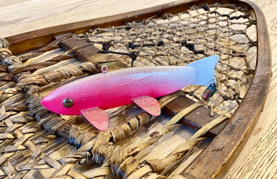 Ice Spearing Decoy Pink and White 2 made for Use 