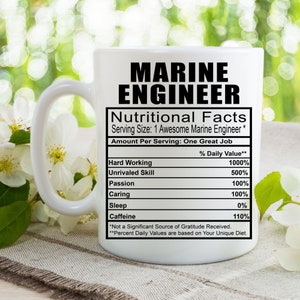 Marine Engineer koffie thee mok l cadeau mok voor mannen en vrouwen l een gepersonaliseerde aangepaste naam koffiemok