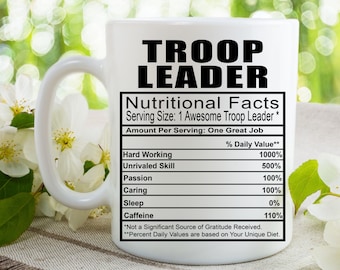 Troop Leader Coffee Tea Mug l Gift Mug for Men and Women l A Personalized Custom Name Coffee Mug