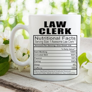 Law Clerk Coffee Tea Mug l Gift Mug for Men and Women l A Personalized Custom Name Coffee Mug