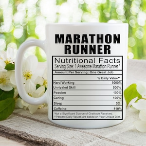 Marathon Runner Coffee Tea Mug l Gift Mug for Men and Women l A Personalized Custom Name Coffee Mug