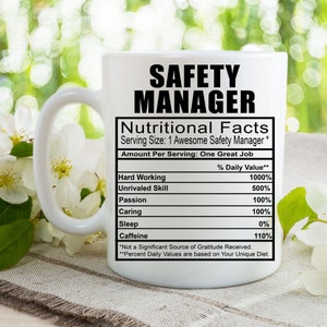 Safety Manager Coffee Tea Mug l Gift Mug for Men and Women l A Personalized Custom Name Coffee Mug