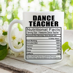 Caneca de chá de café do professor de dança l caneca de presente para homens e mulheres l uma caneca de café com nome personalizado