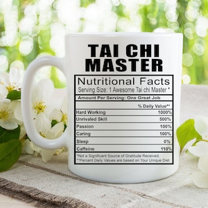Tai Chi Master Coffee Tea Mug l Taza de regalo para hombres y mujeres l Una taza de café personalizada con nombre personalizado