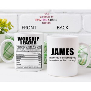 Worship Leader Coffee Tea Mug l Gift Mug for Men and Women l A Personalized Custom Name Coffee Mug image 5