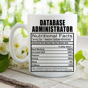 Database beheerder koffie thee mok l cadeau mok voor mannen en vrouwen l een gepersonaliseerde aangepaste naam koffie mok