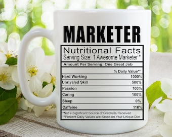 Marketer Coffee Tea Mug l Gift Mug for Men and Women l A Personalized Custom Name Coffee Mug