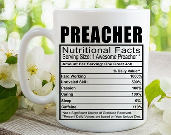 Predicador Café Té Taza l Taza de regalo para hombres y mujeres l Un nombre personalizado personalizado Taza de café