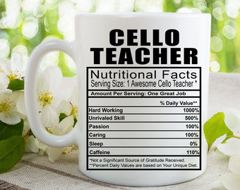 Profesor de violonchelo Taza de té de café l Taza de regalo para hombres y mujeres l Un nombre personalizado personalizado Taza de café