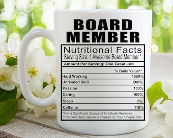 Board Member Coffee Tea Mug l Gift Mug for Men and Women l A Personalized Custom Name Coffee Mug