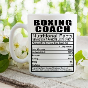 Boxing Coach Coffee Tea Mug l Gift Mug for Men and Women l A Personalized Custom Name Coffee Mug