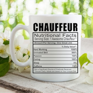 Chauffeurs Coffee Tea Mug l Gift Mug for Men and Women l A Personalized Custom Name Coffee Mug